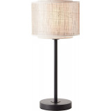 Stylowe lampy boho - Lampa stołowa boho z abażurem Odar beżowa/czarna Brilliant, idealna do salonu, sypialni czy kuchni