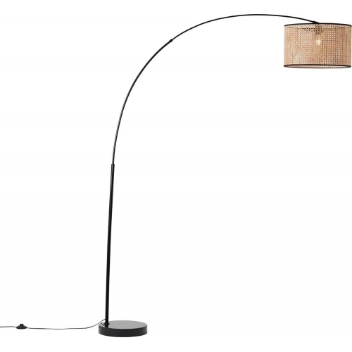 Wiley light wood&amp;black floor lamp with shade  Brilliant