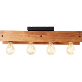 Calandra 60 wooden ceiling lamp with 4 lights Brilliant