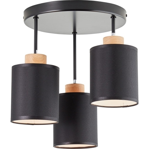 Vonnie III black semi flush ceiling light with 3 shades Brilliant