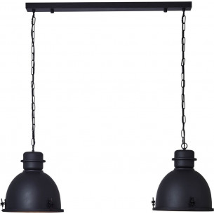 Lampa wisząca industrialna podwójna Kiki 113 czarna Brilliant