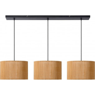 Magius wood rattan pendant lamp Lucide