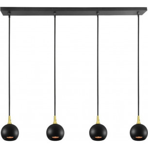 Favori IV black linear pendant lamp Lucide