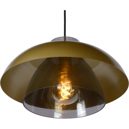 Avonmore 40 gold&amp;smoked glass pendant lamp Lucide