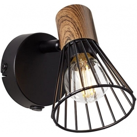 Manama black wire wall lamp with switch Brilliant