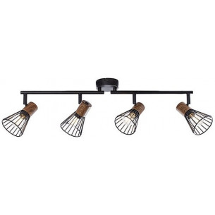 Manama IV black wire ceiling spotlight with 4 lights Brilliant