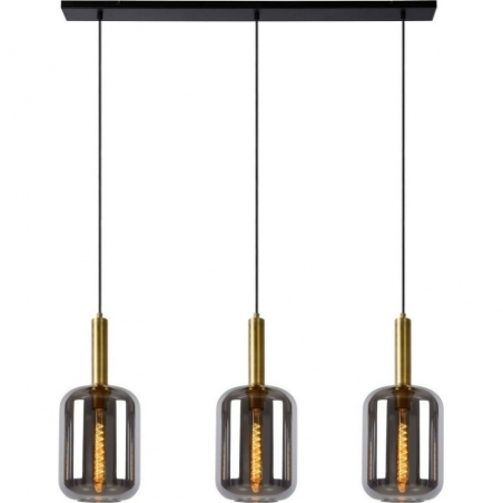 Joanet 110 smoked glass pendant lamp Lucide