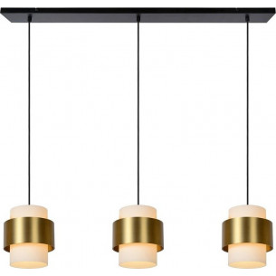 Firmin 110 opal&amp;brass glass pendant lamp Lucide