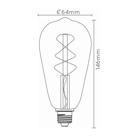 Bulb Led E27 4W 6,4 cm decorative dimmable bulb Lucide