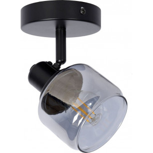 Bjorn 10 black&amp;smoked glass ceiling spotlight Lucide