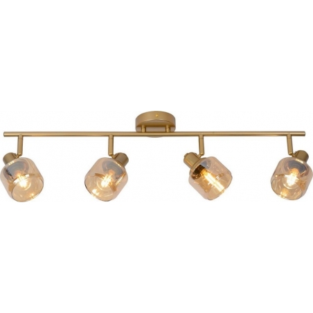 Bjorn 74 gold&amp;smoked glass ceiling spotlight Lucide