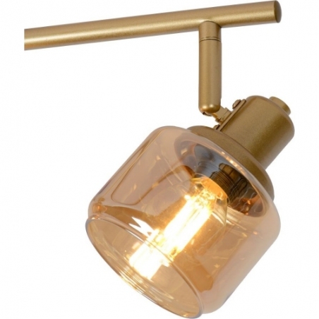 Bjorn 74 gold&amp;smoked glass ceiling spotlight Lucide