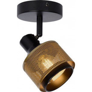 Rafa 10 black&amp;gold ceiling spotlight Lucide