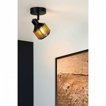 Rafa 10 black&amp;gold ceiling spotlight Lucide