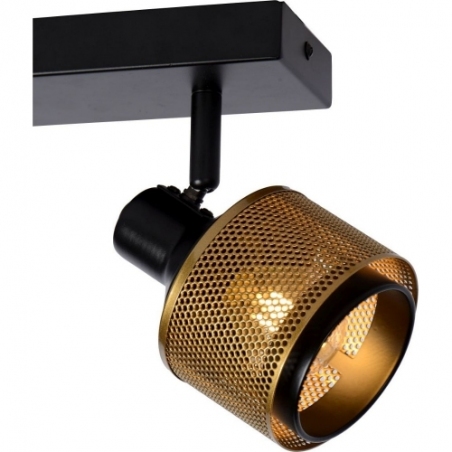 Rafa 30 black&amp;gold double ceiling spotlight Lucide
