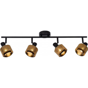 Rafa 74 black&amp;gold ceiling spotlight with 4 lights Lucide