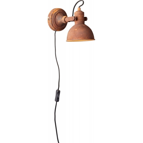 Katie rust industrial wall lamp with switch Brilliant