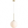 Bosso 30 white&amp;brass glass ball pendant lamp Aldex