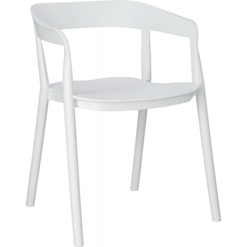 Bow white plastic chair with armrests...