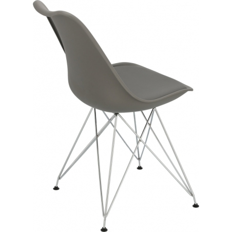 Nowoczesne Krzesło plastikowe z poduszką Norden DSR Ciemno szare Intesi do jadalni i salonu.