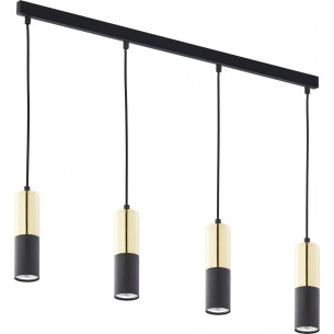 Stylowa Lampa wiszące tuby glamour Elit Black 71 czarno-złota TK Lighting nad stół.