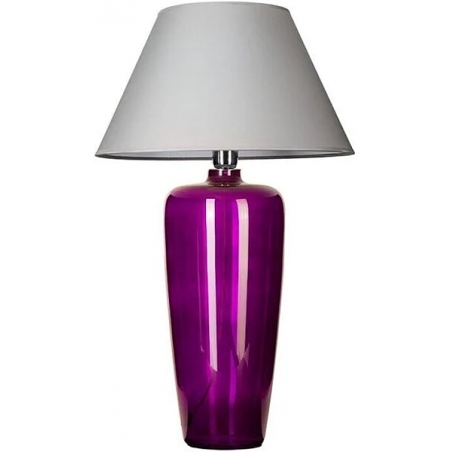 Stylowa Lampa stołowa szklana Bilbao Violet Szara 4Concepts do salonu.