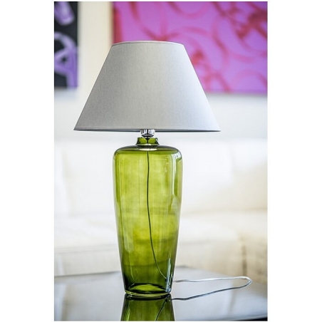 Stylowa Lampa stołowa szklana Bilbao Green Szara 4Concepts do salonu.