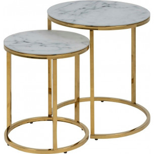 Alisma glamour marble/gold coffee table set Actona