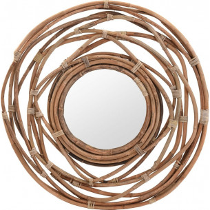 Kubu 90 cm natural round boho mirror Intesi