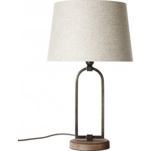 Designerska Lampa stołowa loft Sora 30 Beżowa Brilliant do sypialni.