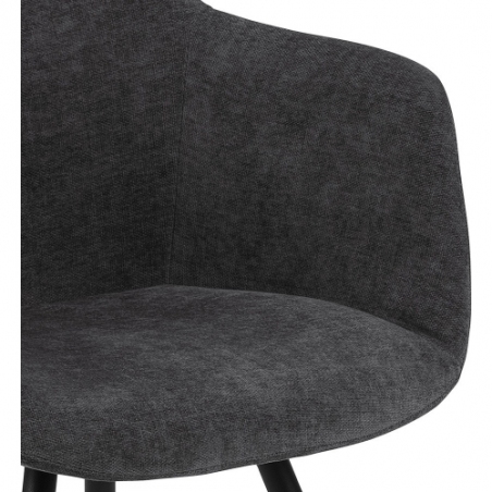 Wygodne i eleganckie Krzesło fotelowe tapicerowane Noella ciemny szary Actona do salonu i jadalni