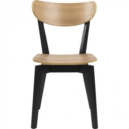Stylowe Krzesło drewniane Roxby naturalny/czarny Actona do kuchni i jadalni