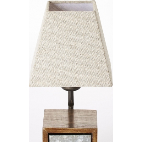 Designerska Lampa stołowa loft Casket Beżowa Brilliant do sypialni.