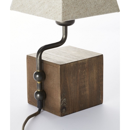 Designerska Lampa stołowa loft Casket Beżowa Brilliant do sypialni.
