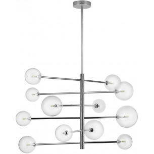 Solei 75 transparent/chrome glass balls ceiling lamp Step Into Design