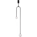 Loop white&amp;black ceiling lamp with 2 glass balls Step Into Design