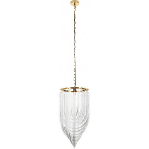 Wave 60cm transparent&amp;gold crystal pendant lamp Step Into Design