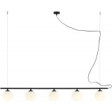 Lampa wisząca szklane kule Beryl Glass V biał-czarna Aldex