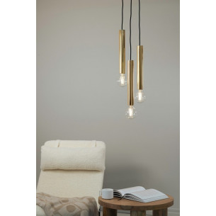 Sencillo brass 3-light pendant lamp Markslojd