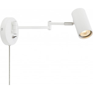 Costilla white/satin nickel swing arm wall lamp with switch Markslojd