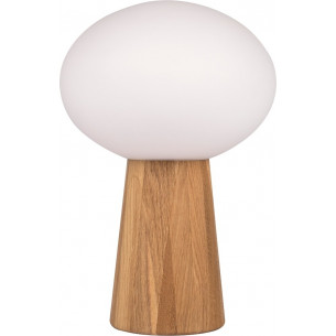 Pater oak/white glass globe table lamp Markslojd