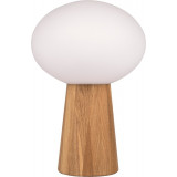 Pater oak/white glass globe table lamp Markslojd