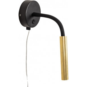 Jolie raw brass/black minimalist wall lamp with cord Markslojd