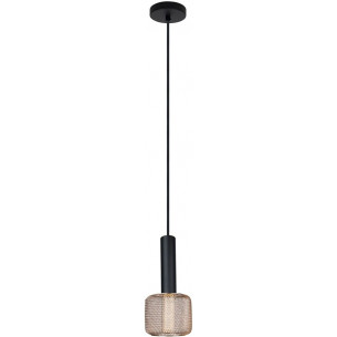 Lampa wisząca ażurowa Mesh 9 czarno-złota MaxLight