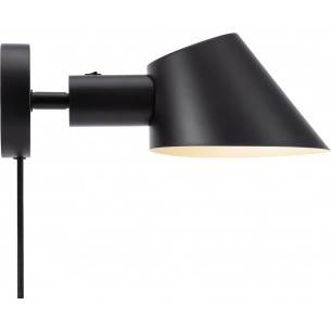 Stay short black wall lamp with switch and cord DFTP