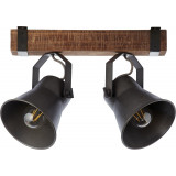 Decca II black steel industrial ceiling spotlight Brilliant