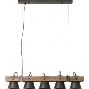 Decca 95 black steel wooden beam pendant lamp Brilliant