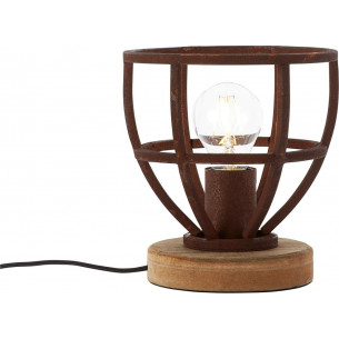 Lampa stołowa industrialna z drewnem Matrix Wood rdzawa Brilliant