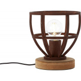 Lampa stołowa industrialna z drewnem Matrix Wood rdzawa Brilliant
