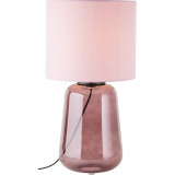 Hydra pink glass table lamp with lampshade Brilliant